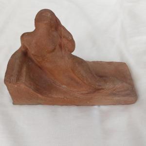Sculpture symboliste - terre cuite début XXème- Naïade