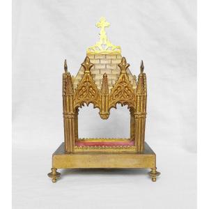 Reliquary In The Shape Of A Neo-gothic Chapel; Case; Jewel Box; Jewelry Box