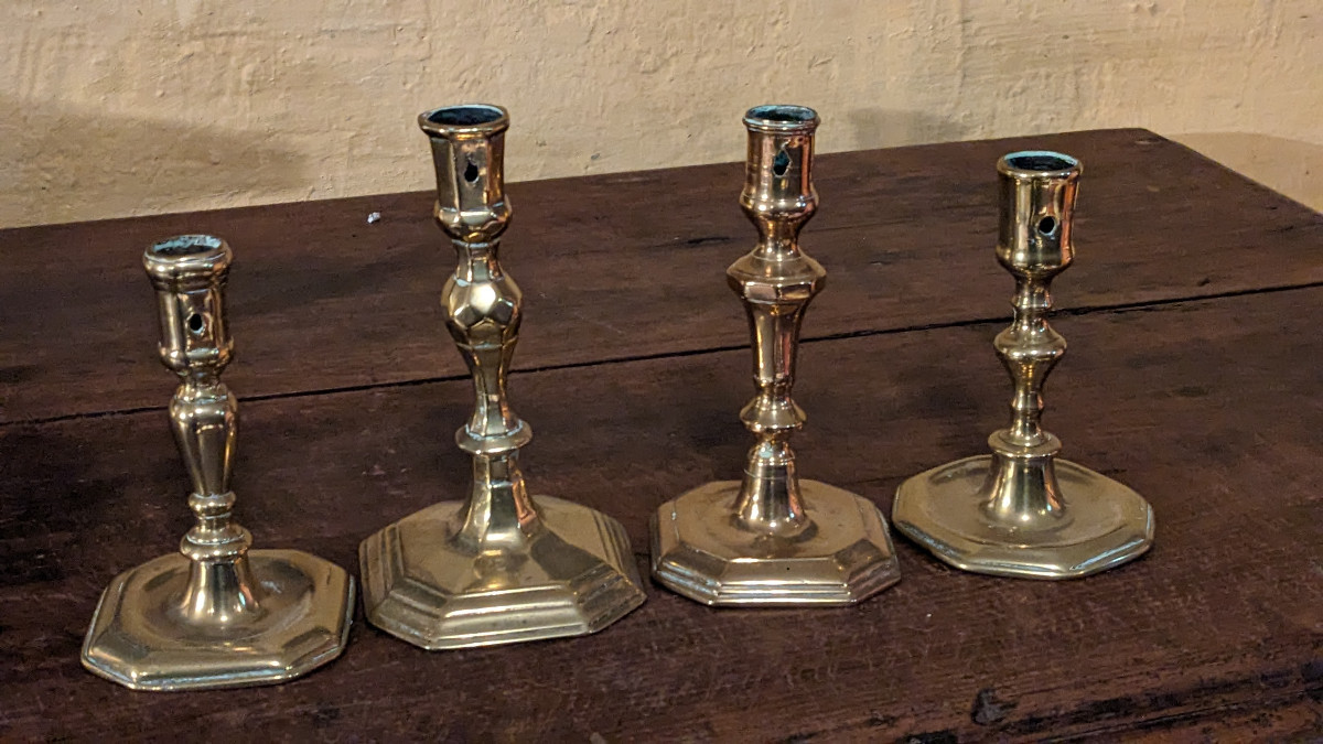 Une suite de six petits chandeliers XVIIIe-photo-3