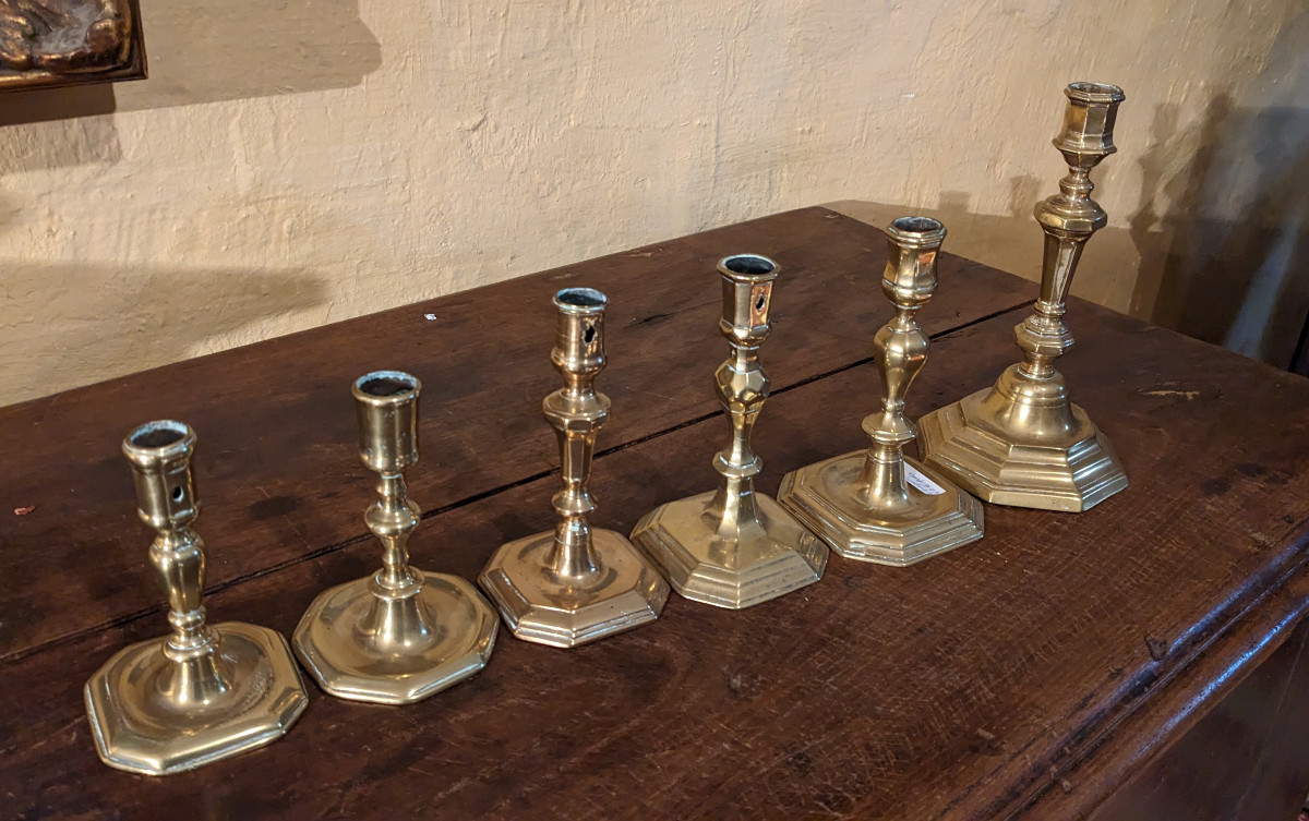 Une suite de six petits chandeliers XVIIIe-photo-4