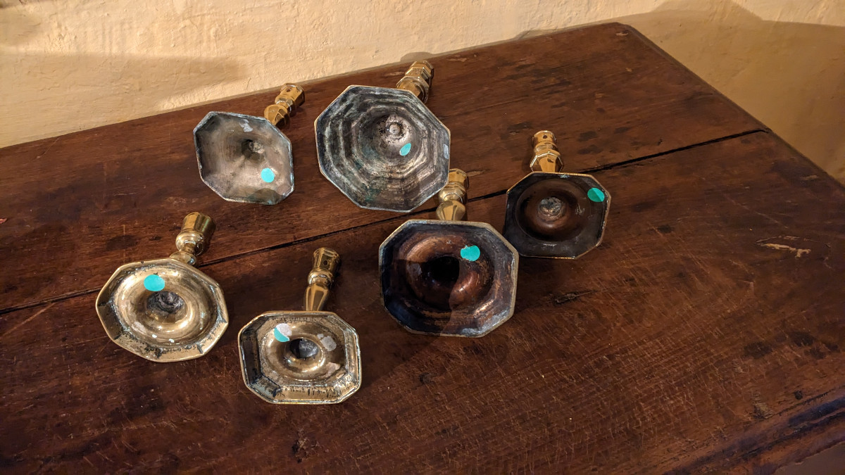 Une suite de six petits chandeliers XVIIIe-photo-2