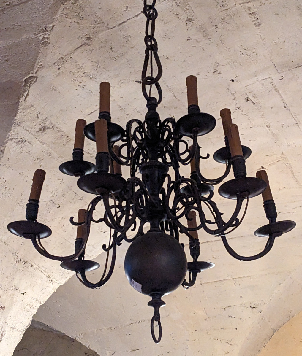 Lustre Hollandais en laiton-photo-3