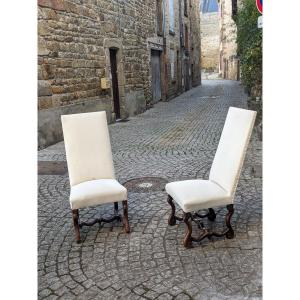 Paire de chaises Louis XIV