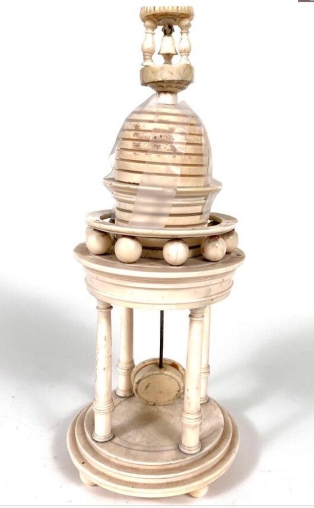 Pendulum Designed In Ivory, 19th Century-photo-1