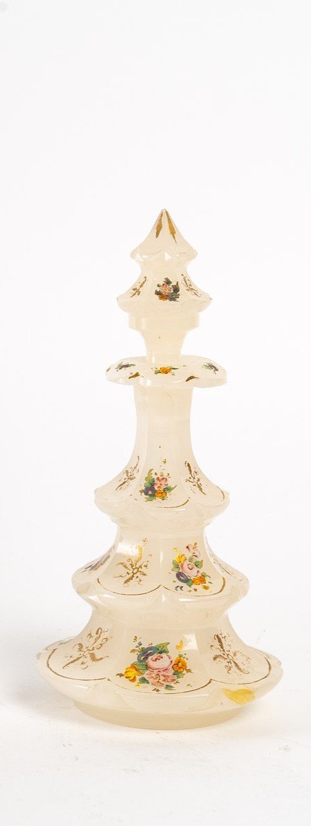 Lovely Enamelled Opaline Bottle, 19th Century