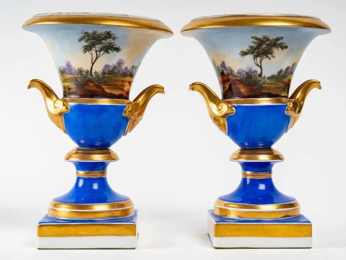 Pair Of Vases, Napoleon III, 19th Century Antique.-photo-2