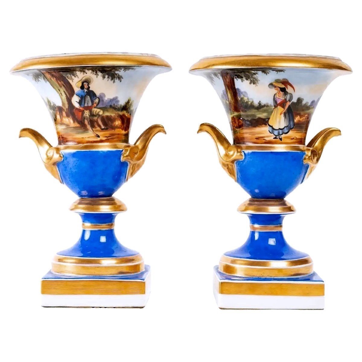Pair Of Vases, Napoleon III, 19th Century Antique.