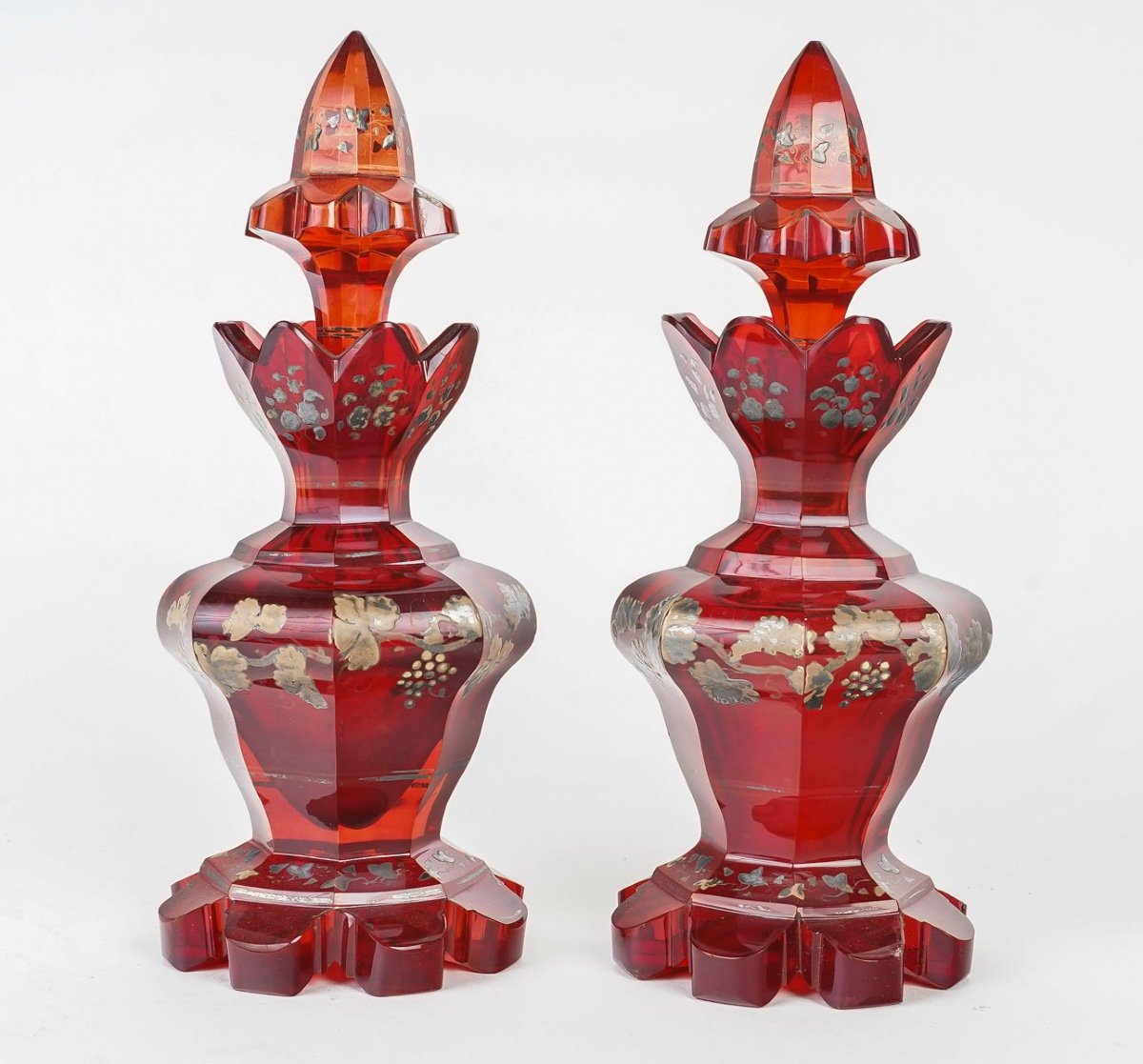 Bohemian Bottles, 19th Century Antique-photo-4
