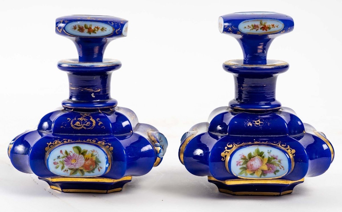 Pair Of Opaline Bottle, 19th Century-photo-4