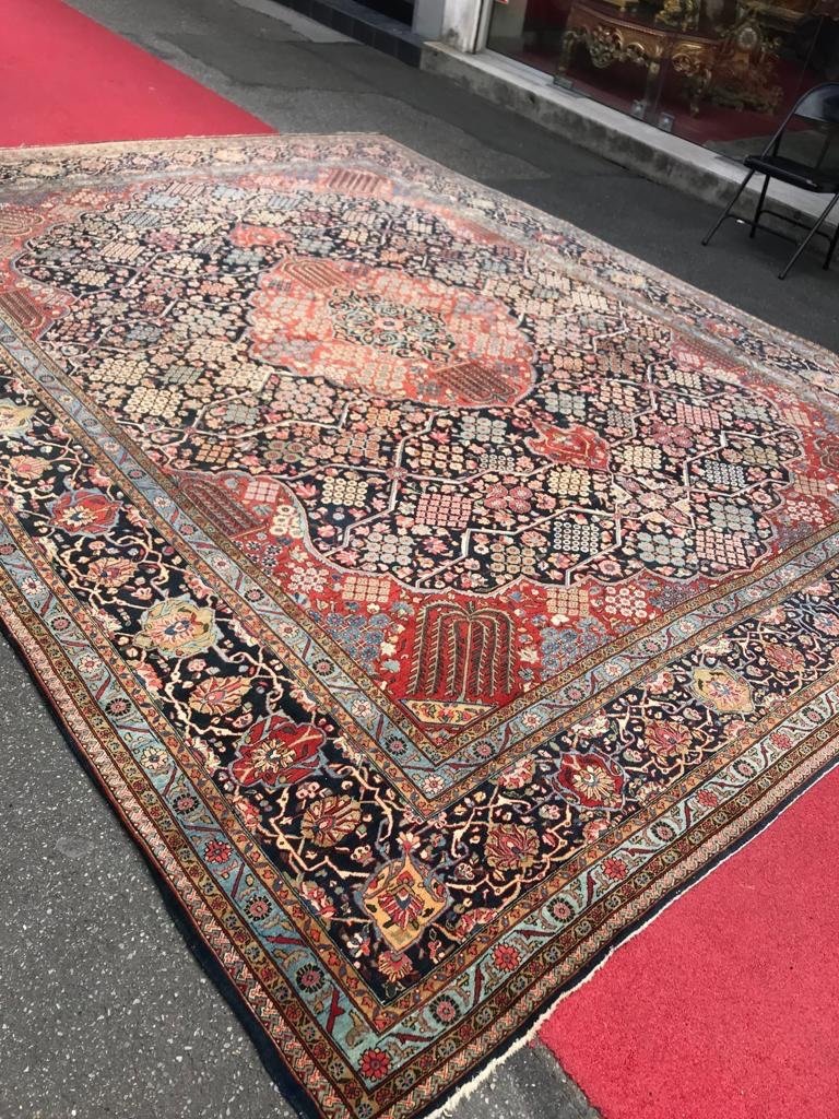 Tapis Kashan En Laine, Iran,  Des Années 1900-photo-3