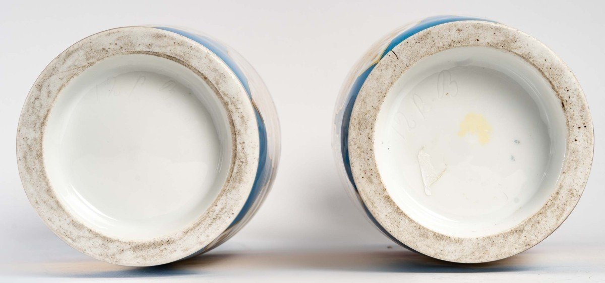 Paire De Vase En Porcelaine,  19éme Siècle.-photo-4