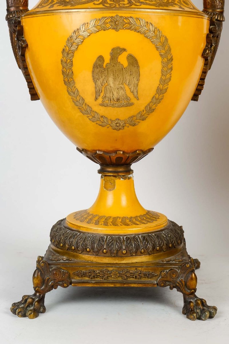 Pair Of Sévres Vases, Porcelain, 19th Century.-photo-2