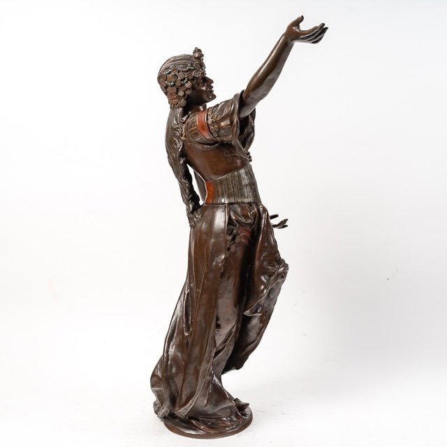 Statue With Pendulum, Signed Barbedienne-photo-6