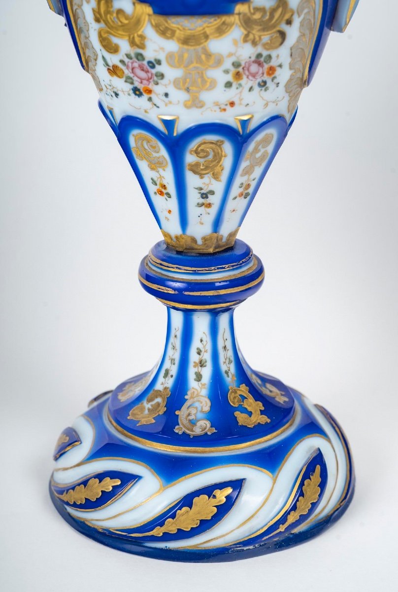 Rare Paire De Vase Overlay, Charles X, 1830-1840-photo-4