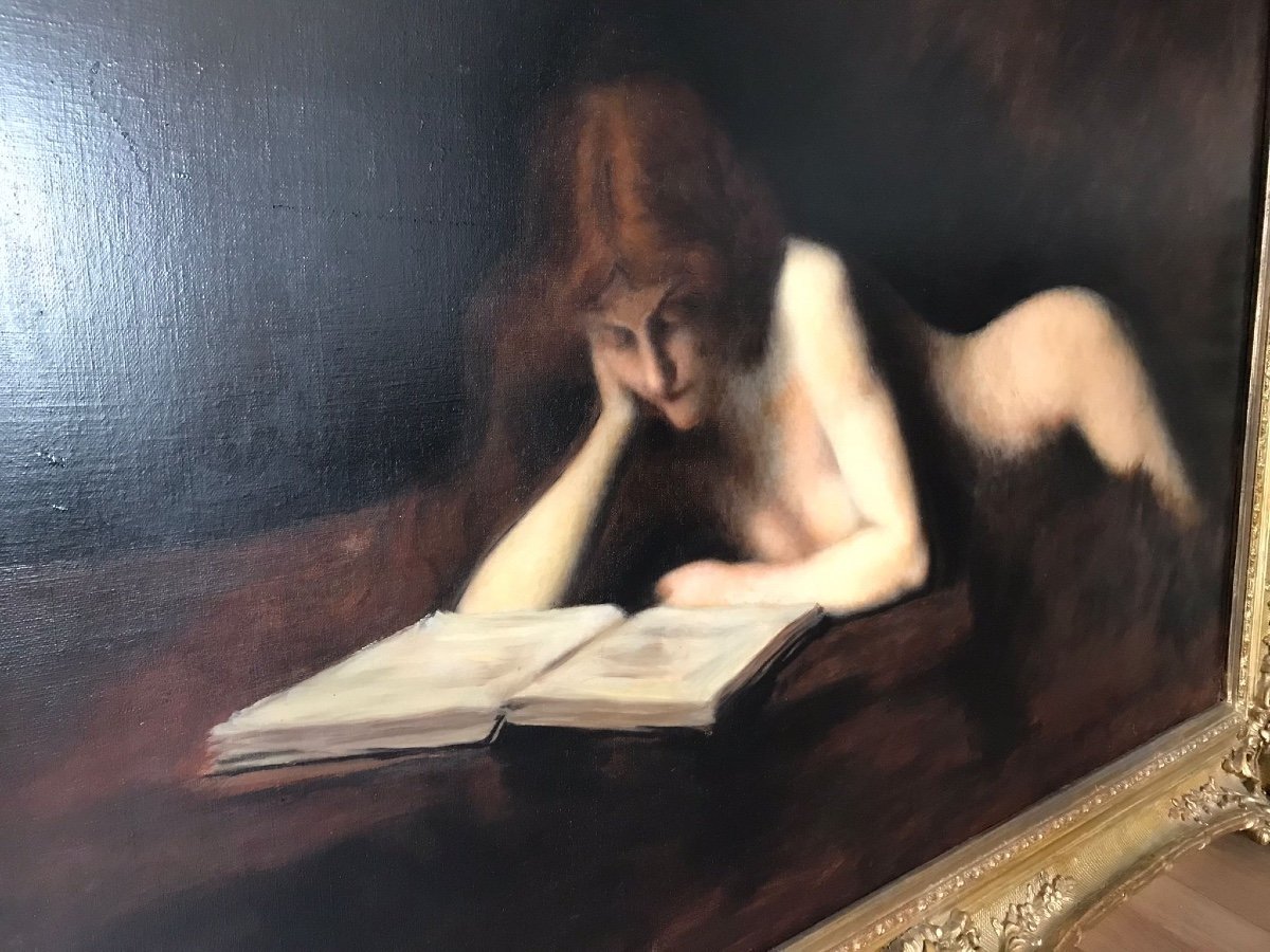 Tableaux "La Liseuse", Jean jaque henner, exposé au musée du LOUVRE-photo-1