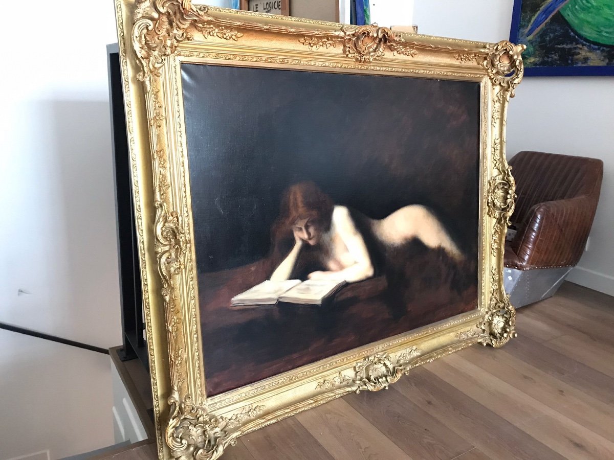 Tableaux "La Liseuse", Jean jaque henner, exposé au musée du LOUVRE-photo-2
