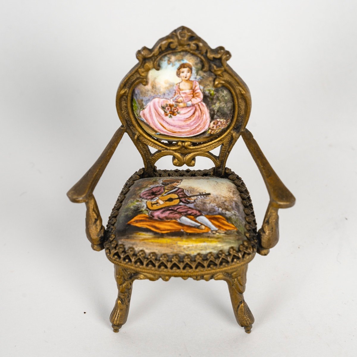 Rare 19th Century Enameled Bronze Piano -photo-6