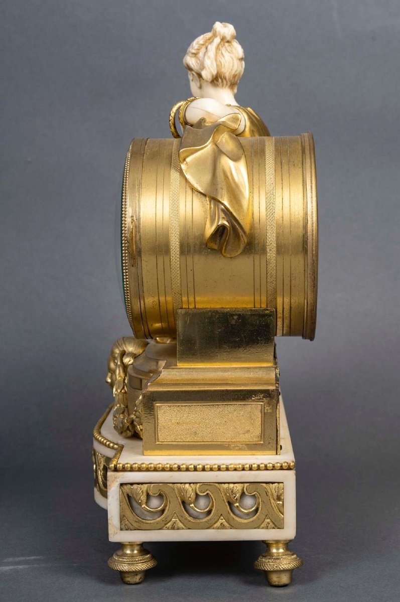 Period Clock In Gilt Bronze And Ivory, 19th Century -photo-4