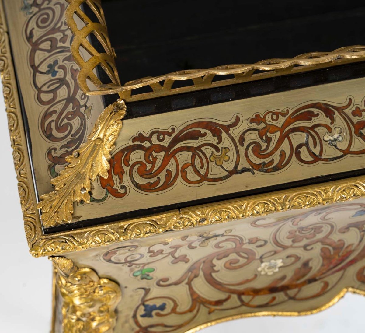 Pair Of Colored Boulle Marquetry Planters – 19th Century-photo-6