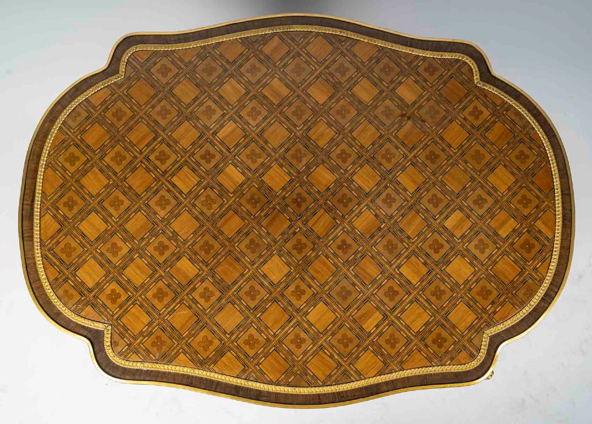 Rare Pair Of Marquetry Tables, 1900s-photo-5