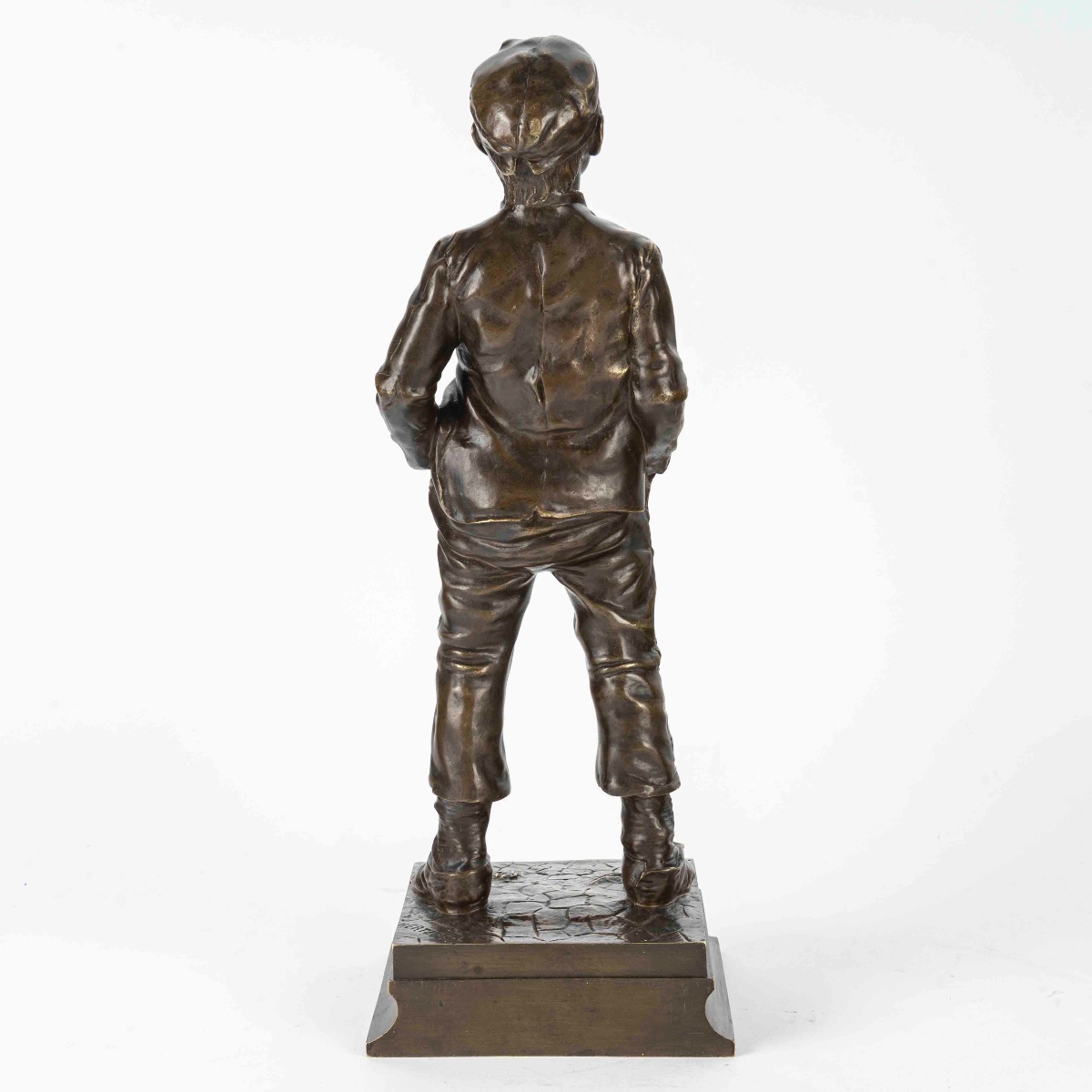 “le Soufflant” – Sculpture En Bronze Signée Hertzberg, Exposée En 1889-photo-3