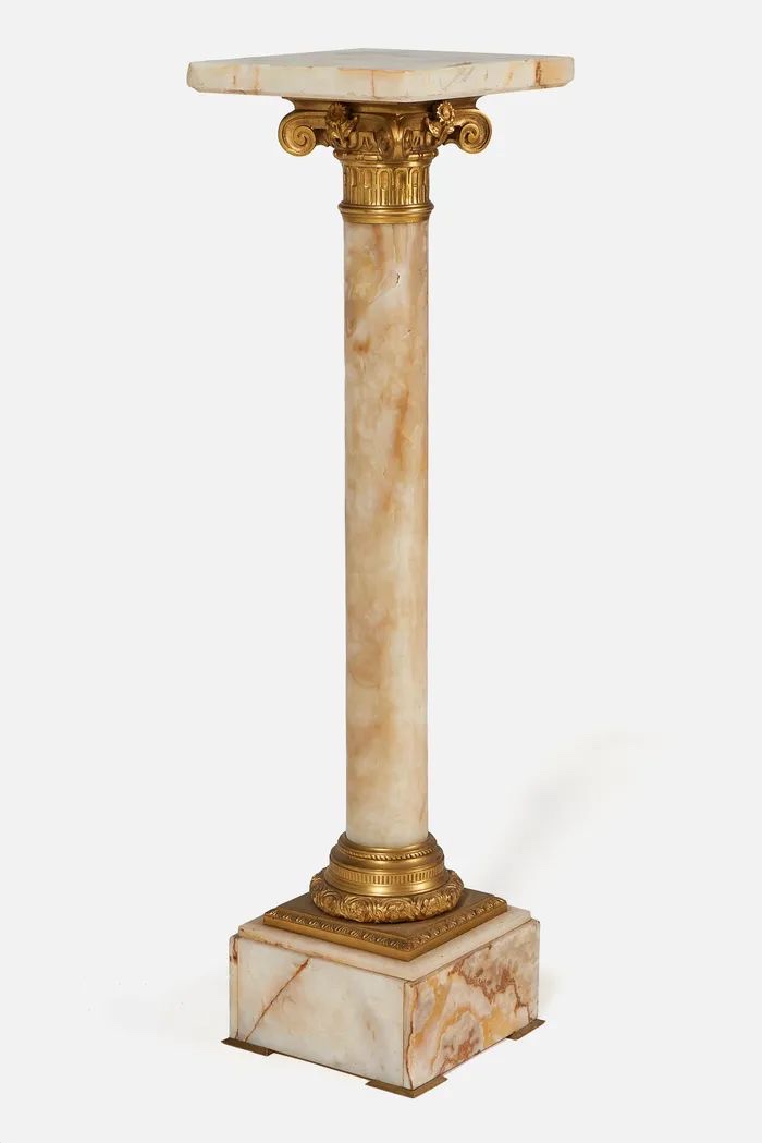 Colonne Néoclassique En Onyx Et Bronze Doré, 19ème Siécle 