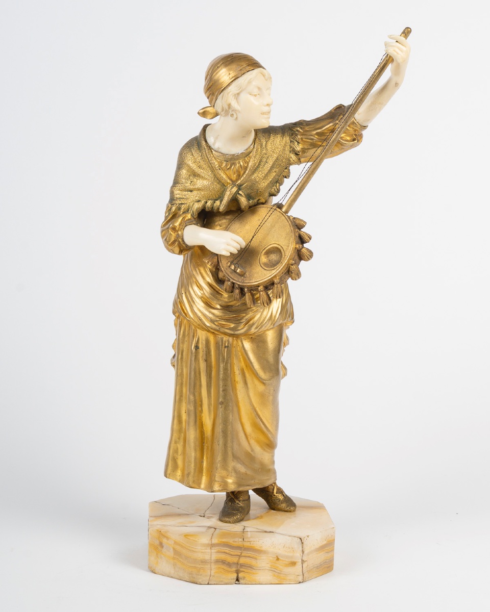 Chryséléphantine In Bronze And Ivory, Signed Alonzo – 19th Century-photo-3