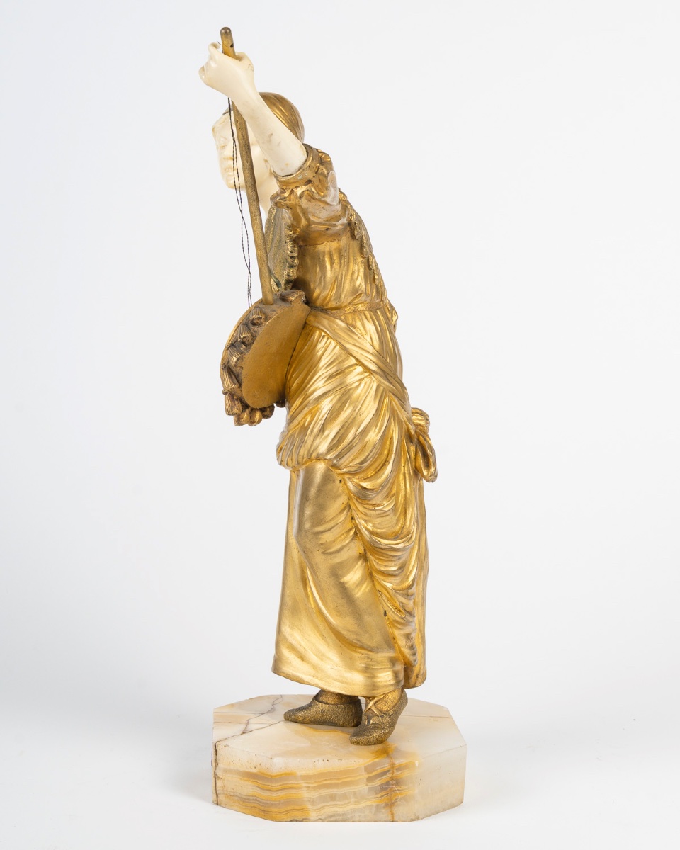 Chryséléphantine In Bronze And Ivory, Signed Alonzo – 19th Century-photo-1