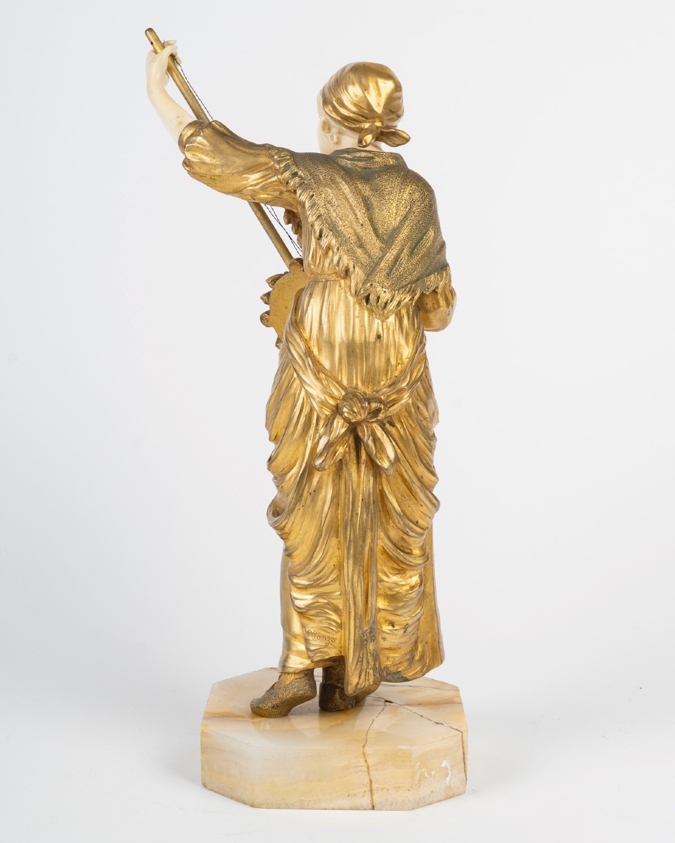 Chryséléphantine In Bronze And Ivory, Signed Alonzo – 19th Century-photo-2