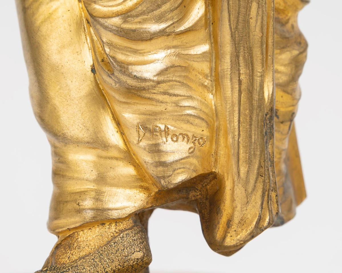 Chryséléphantine In Bronze And Ivory, Signed Alonzo – 19th Century-photo-4