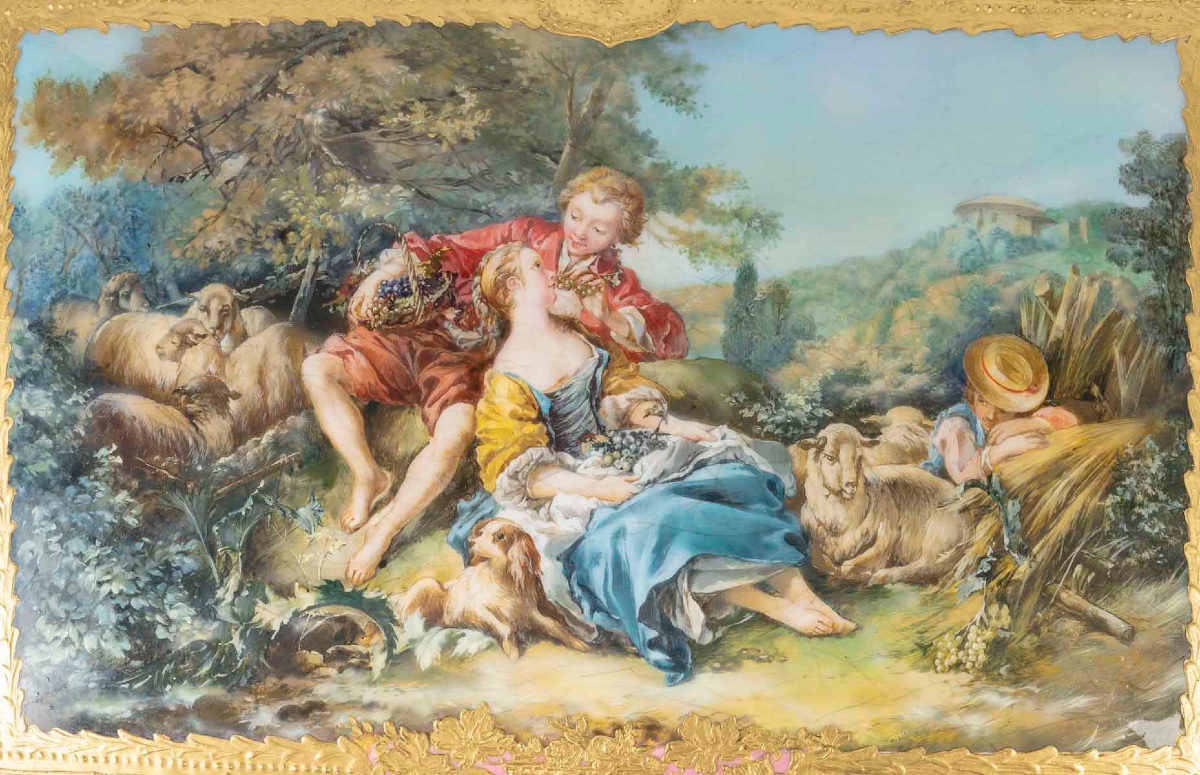 Paire Rare De Boîtes En Porcelaine De Sèvres émaillée à L’or, Peint à La Main -photo-1