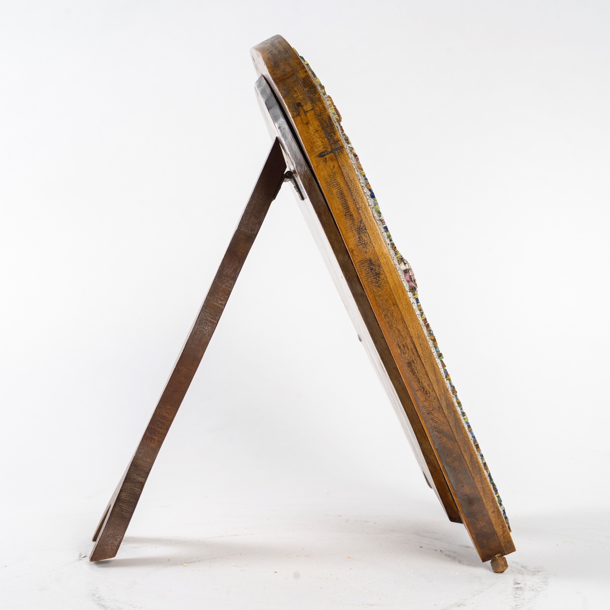 Miroir en bois couvert, Micro-mosaïque, 19e siècle-photo-3