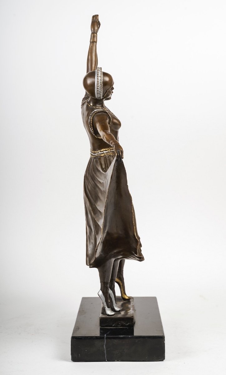 Sculpture en Bronze "Les Danseuses" – Socle en Marbre Noir-photo-7
