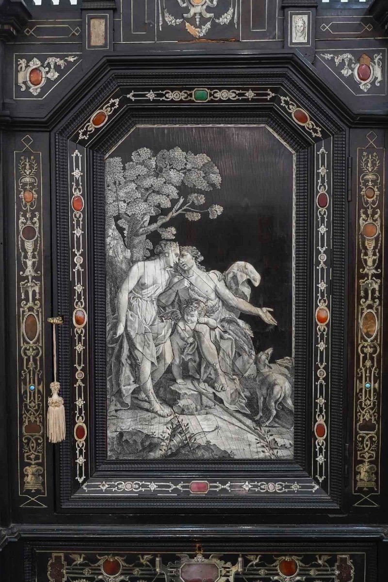 Cabinet en ébène et ivoire – Fin du 18éme siècle-photo-2