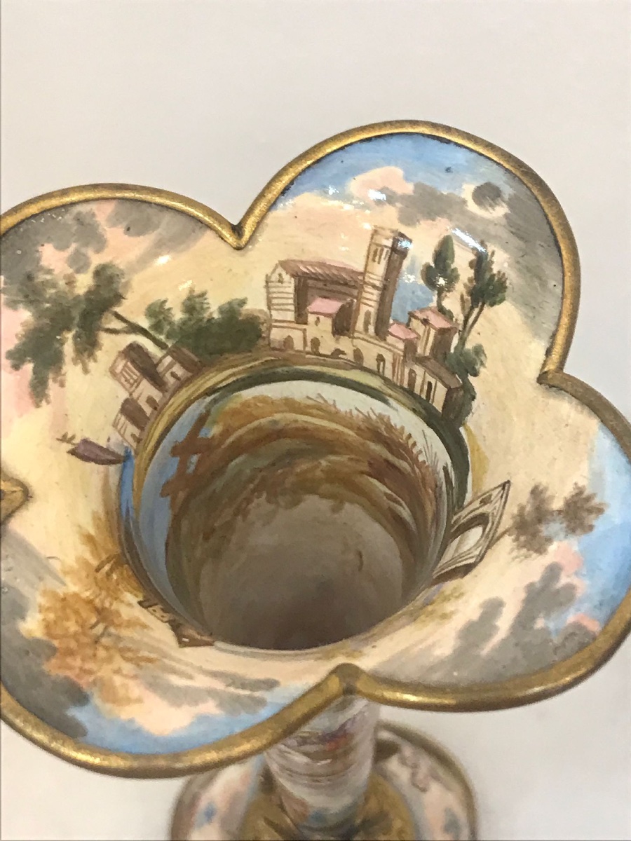 Vase de Vienne en Métal Émaillé, de style Autrichien, du 19e Siècle-photo-1