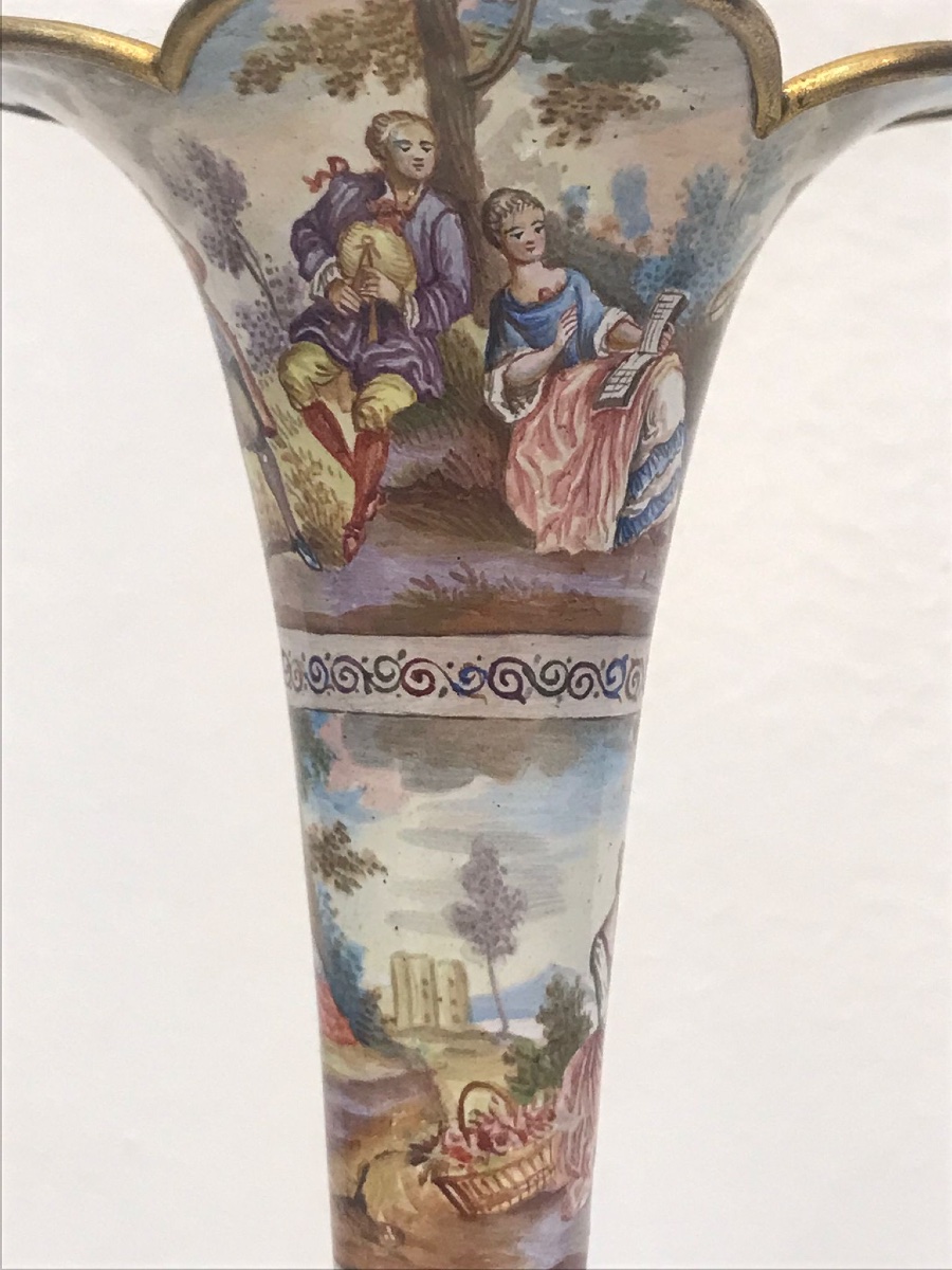 Vase de Vienne en Métal Émaillé, de style Autrichien, du 19e Siècle-photo-2