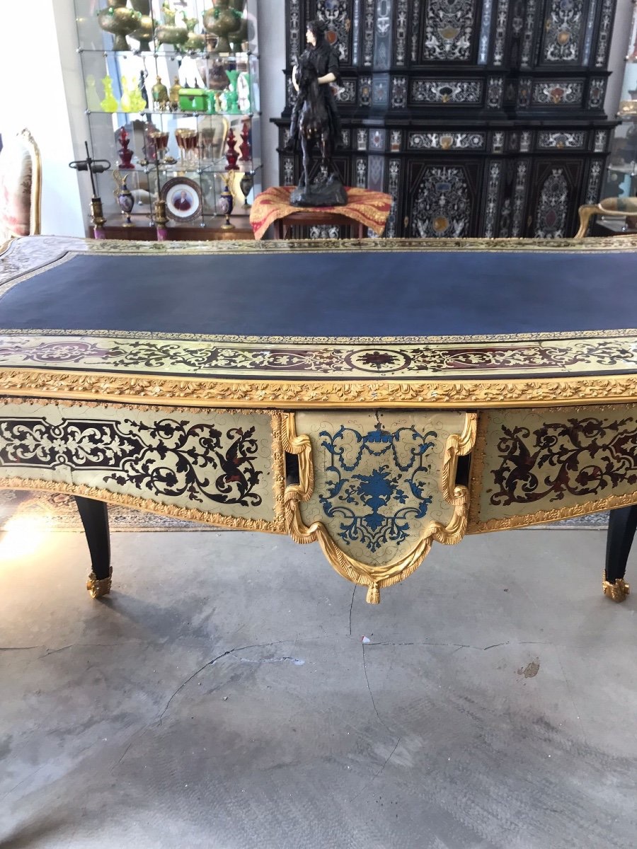 Bureau de Style Boulle en Bois Ébonisé, France, 19e Siècle-photo-2