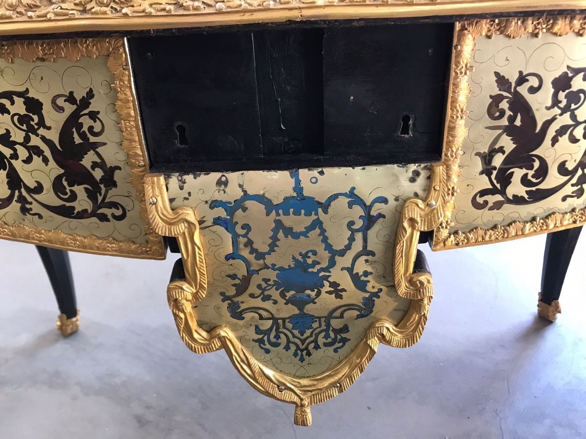 Bureau de Style Boulle en Bois Ébonisé, France, 19e Siècle-photo-1