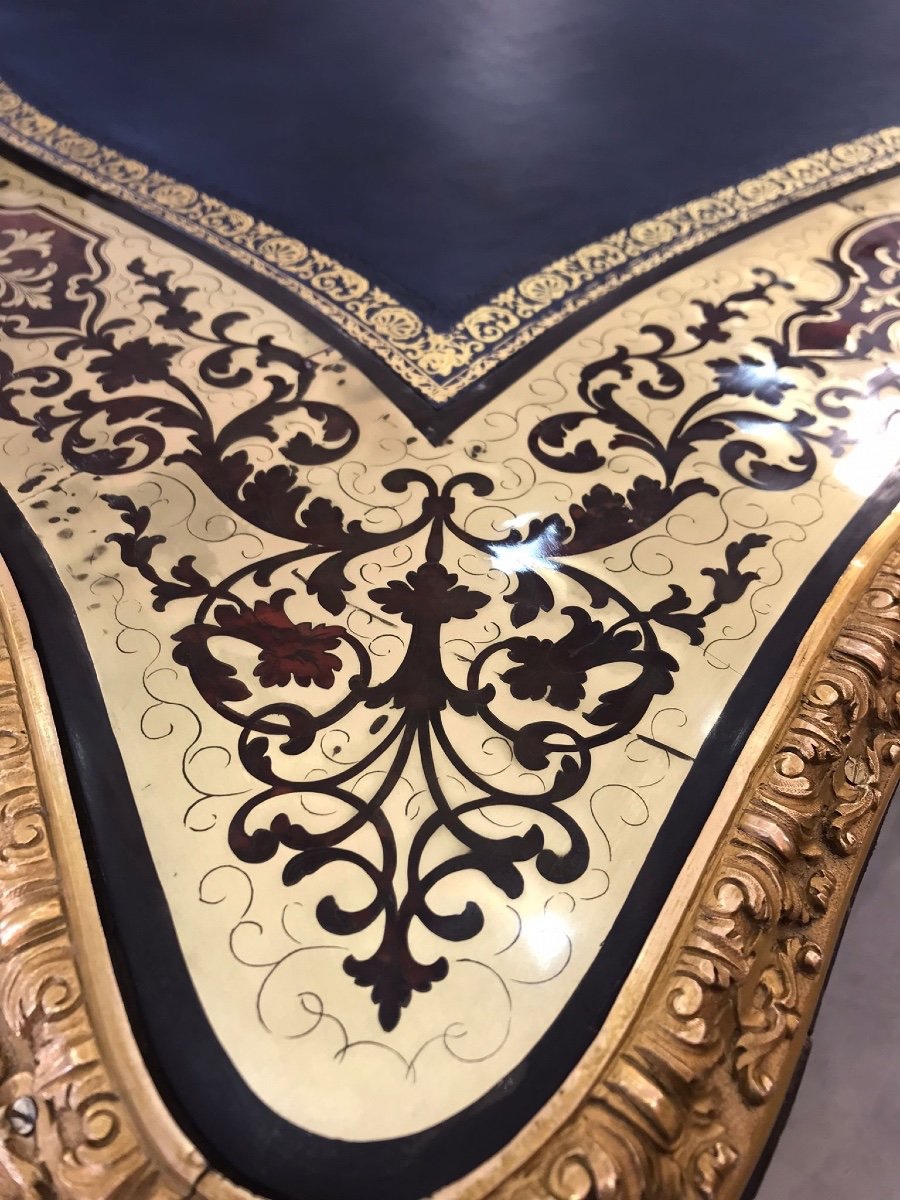 Bureau de Style Boulle en Bois Ébonisé, France, 19e Siècle-photo-3