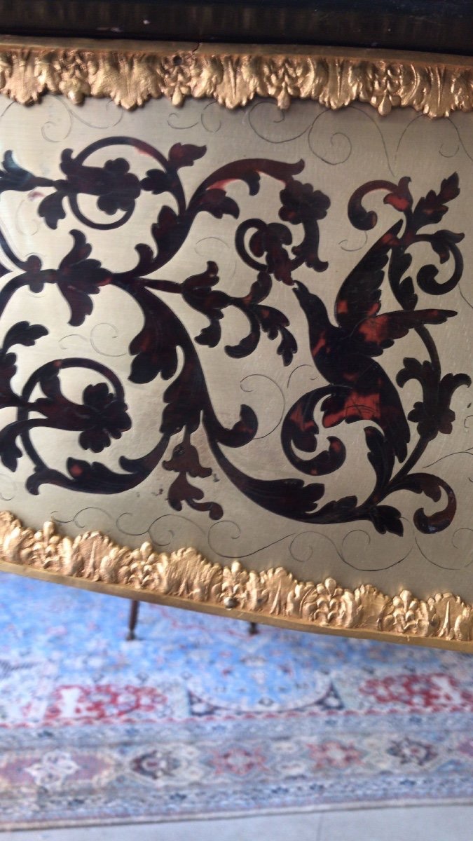 Bureau de Style Boulle en Bois Ébonisé, France, 19e Siècle-photo-4