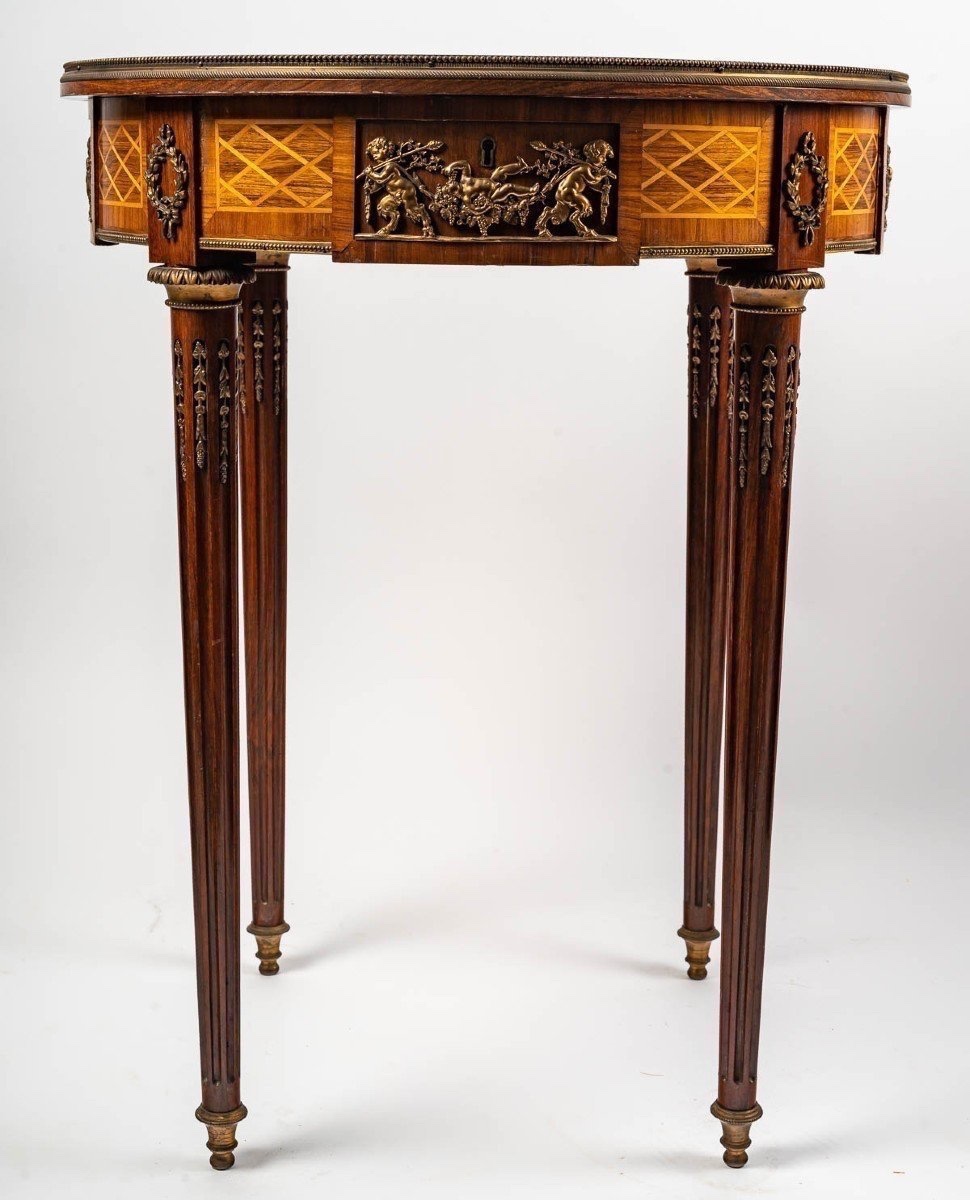 Table en bois et bronze doré, XIXe siècle-photo-2