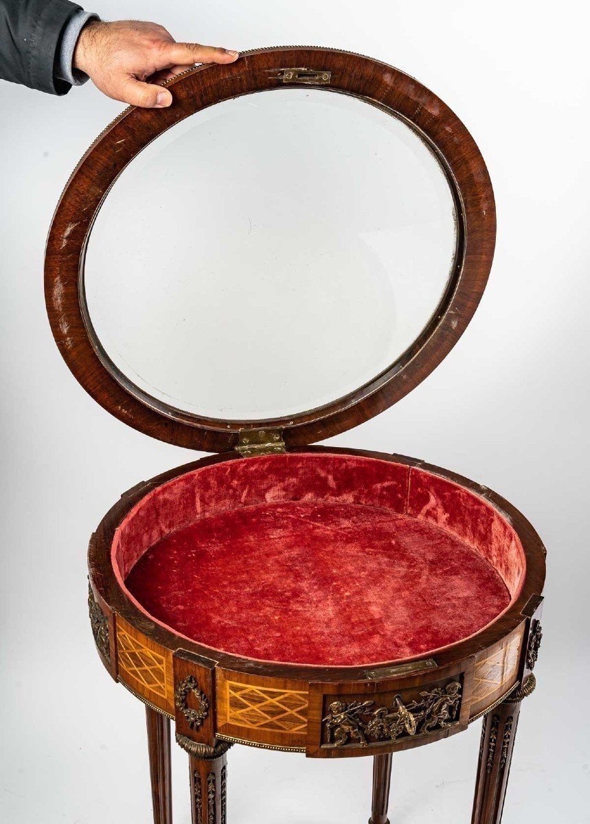 Table en bois et bronze doré, XIXe siècle-photo-2