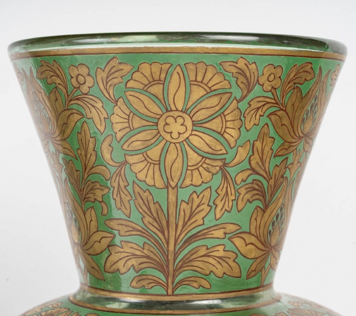 Paire de lampes orientalisantes en verre émaillé, attribuées à Philippe-Joseph Brocard, Paris.-photo-1