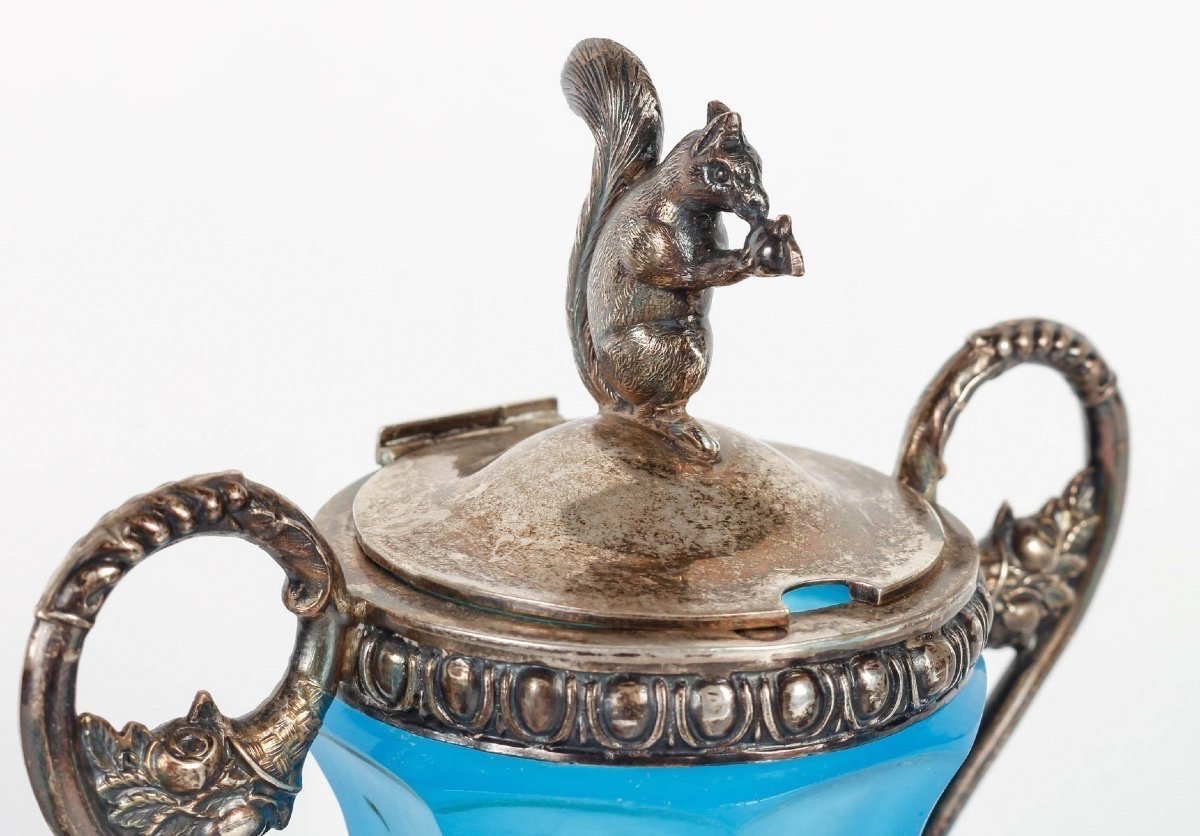 Ensemble en opaline et monture en argent – Époque 19e siècle-photo-2