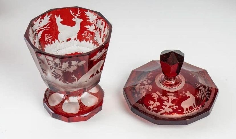 Engraved Bohemian Crystal Service – 19th Century-photo-2