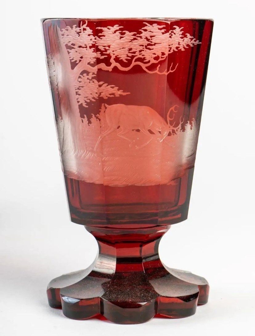 Engraved Bohemian Crystal Service – 19th Century-photo-1