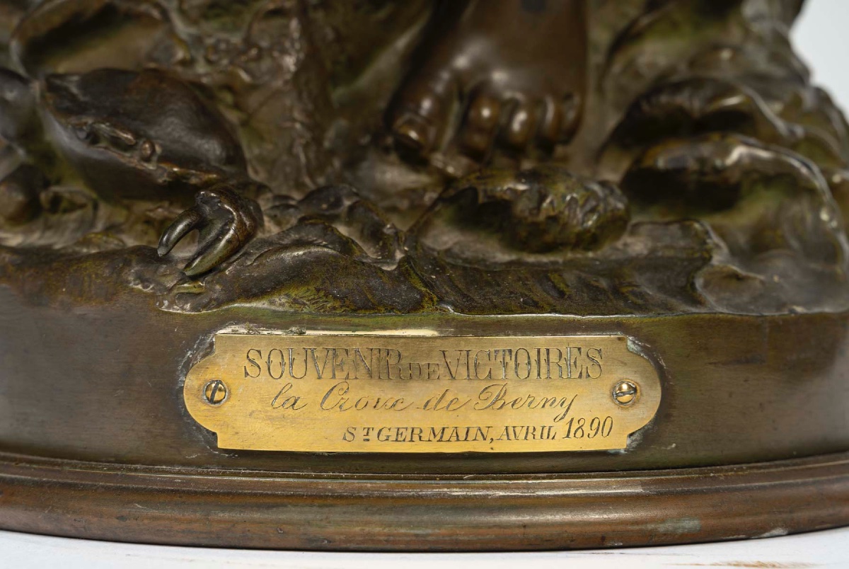 Auguste Moreaux – Sculpture d’une jeune fille, en régule patiné 1890-photo-3