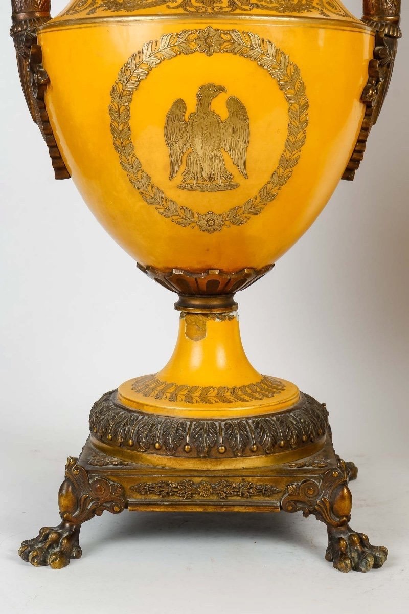 Paire de Vases en Porcelaine de Sèvres à Décor de Batailles, Signés Poitevin-photo-6