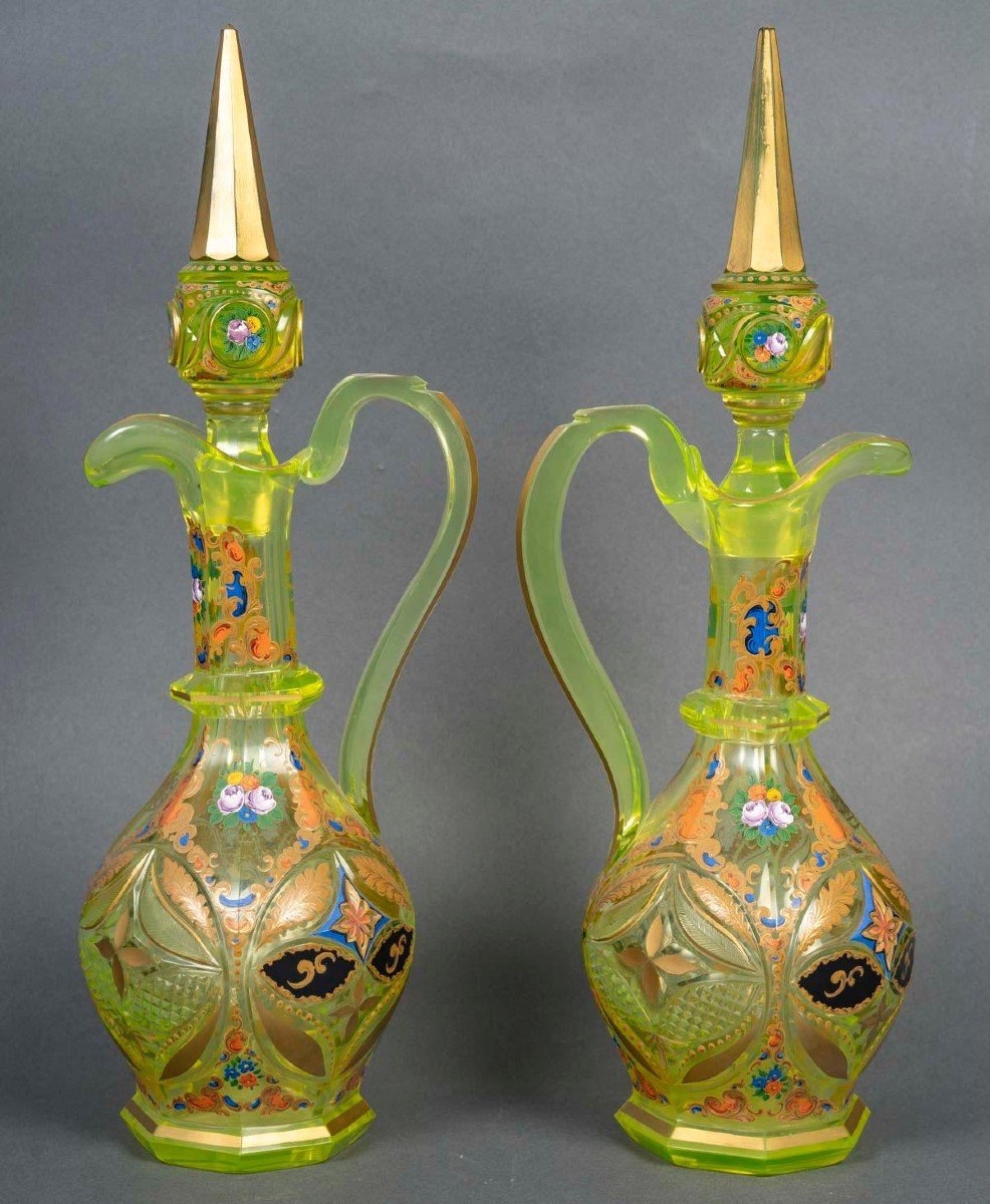 Rare Pair Of Gold-enameled Oralin Ewers, Attributed To Fath Ali Shah Qajar-photo-4