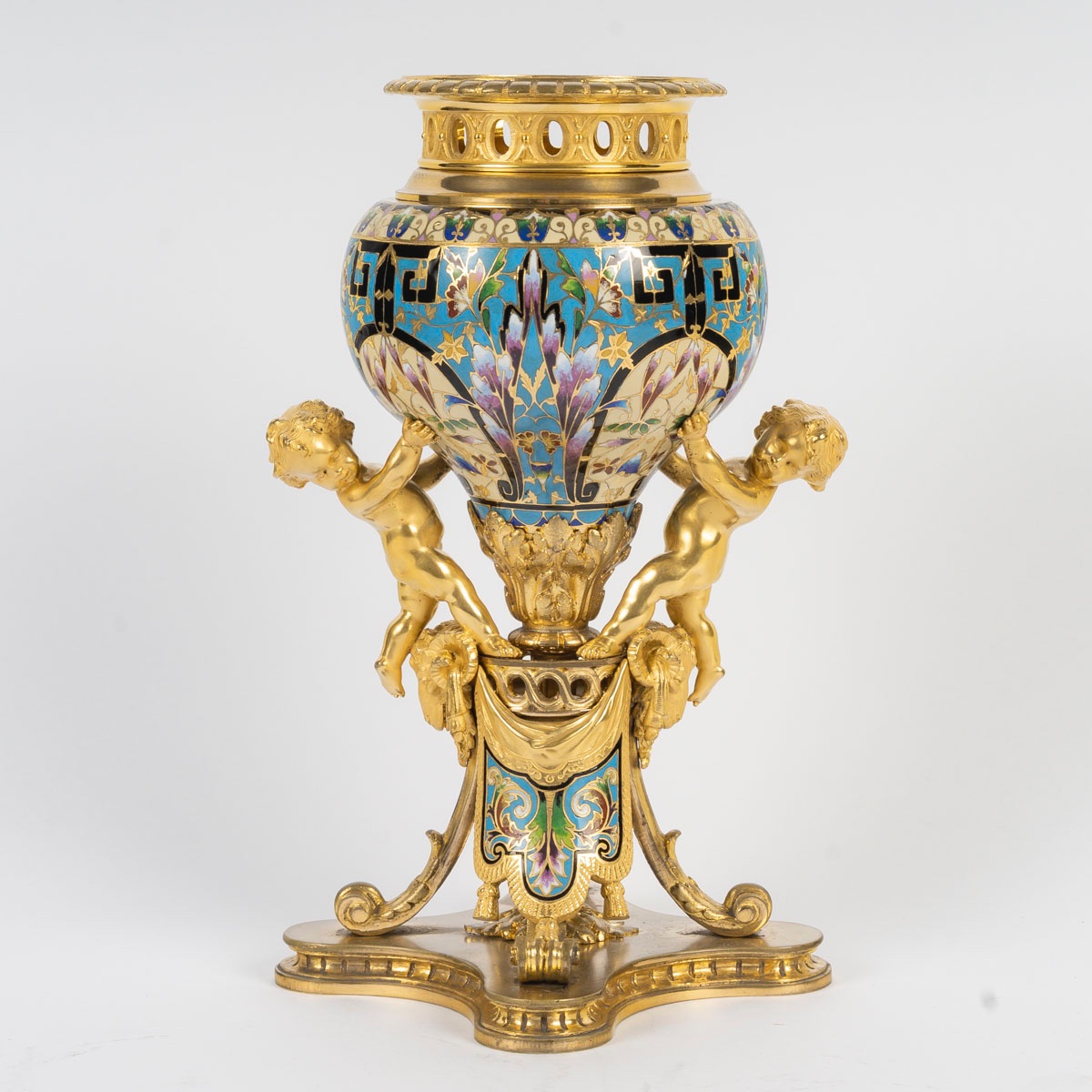 Rare Cloisonné Bronze Vase, 19th Century -photo-1